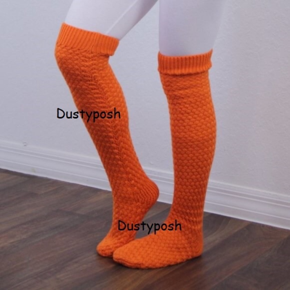 Cable Knit Basket Weave Over Knee High Socks Girls School Boot Bed Winter Spring